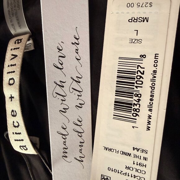 Alice + Olivia Delaina Long Sleeve Top, L, In The Wind Floral Butterfly NWT 🦋 - Picture 6 of 6